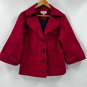 Merona Women's Deep Red Funky Classic Short Coat Size Large